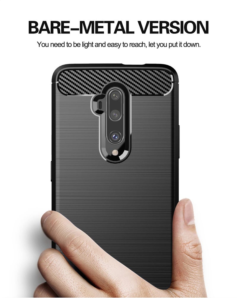 Asuwish Phone Case for OnePlus 7T Pro OnePlus7TPro 5G Mclaren Edition with Screen Protector Cover and Slim Soft TPU Cell Accessories Protective One Plus 7TPro 1Plus 1 + 1+ Women Men Carbon Fiber Black - Image 5