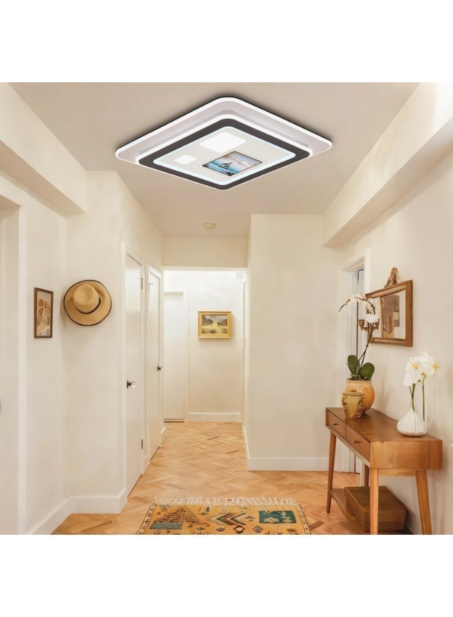 Luxury modern art square LED ceiling light with sailboat decorative panel - perfect for ambient lighting in living rooms, balconies and bedrooms, and complements a variety of stylish home decor styles. - Image 4