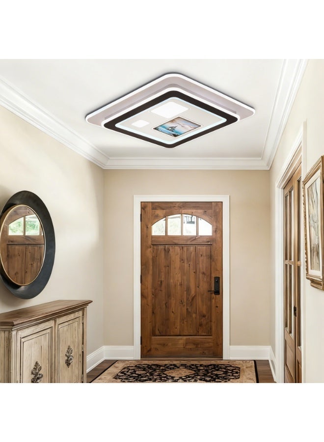 مصباح سقف مربع بتصميم قارب شراعي من Art Decor - مصباح LED قابل للتعتيم، مقاس 46 سم، مناسب لغرفة المعيشة/المطبخ/غرفة النوم/الخزانة - Image 2