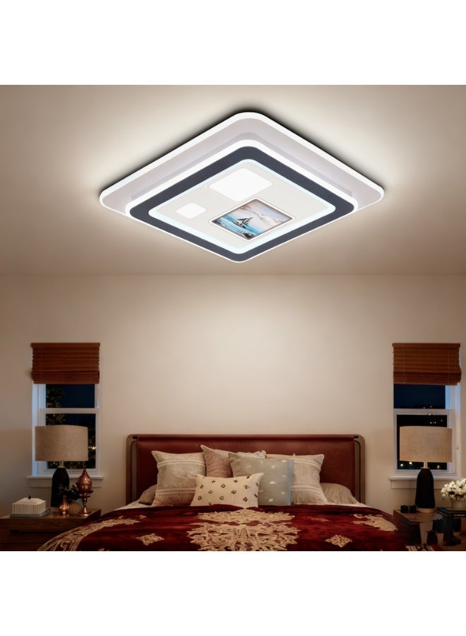 مصباح سقف مربع بتصميم قارب شراعي من Art Decor - مصباح LED قابل للتعتيم، مقاس 46 سم، مناسب لغرفة المعيشة/المطبخ/غرفة النوم/الخزانة - Image 4