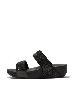 Ladies Lulu Glitter Slides - Black Glitter ET3-339 38