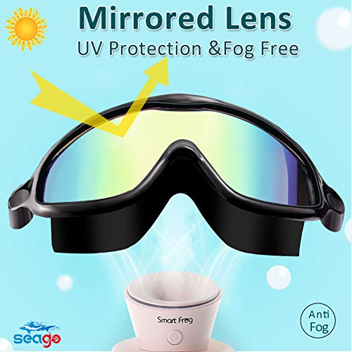 Seago Kids Goggles for Swimming 2 Pack No Leaking Anti-Fog Outer Eye Fit with Wide View UV Protection Crystal Clear Watertight Swim Goggles with nose cover Suitable for Children Youth Boys Girls Age 3 to 14 - Image 2