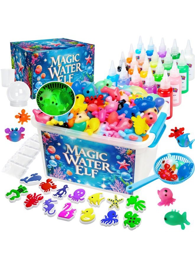 CUBETOOU Upgraded Magic Water Elf Toy Kit, 20 Gels & 15 Molds, Craft & Art Kits for Kids Age 3+, Aqua Fairy Water Gel Kit Make Your Own Water Pets Squishy Toy, DIY Squishy Maker Christmas Gift Party Favors - Image 1