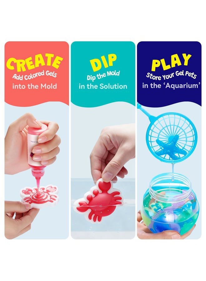 CUBETOOU Upgraded Magic Water Elf Toy Kit, 20 Gels & 15 Molds, Craft & Art Kits for Kids Age 3+, Aqua Fairy Water Gel Kit Make Your Own Water Pets Squishy Toy, DIY Squishy Maker Christmas Gift Party Favors - Image 2