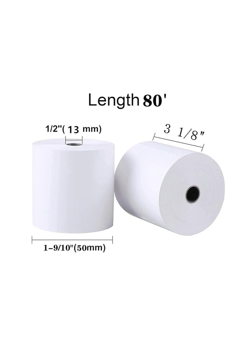 Terabyte 80 x 50 Thermal Paper Receipt 3 1/8" 80'Fits All POS Cash Registers Printers, Credit Card Terminals (Pack of 2) - Image 2
