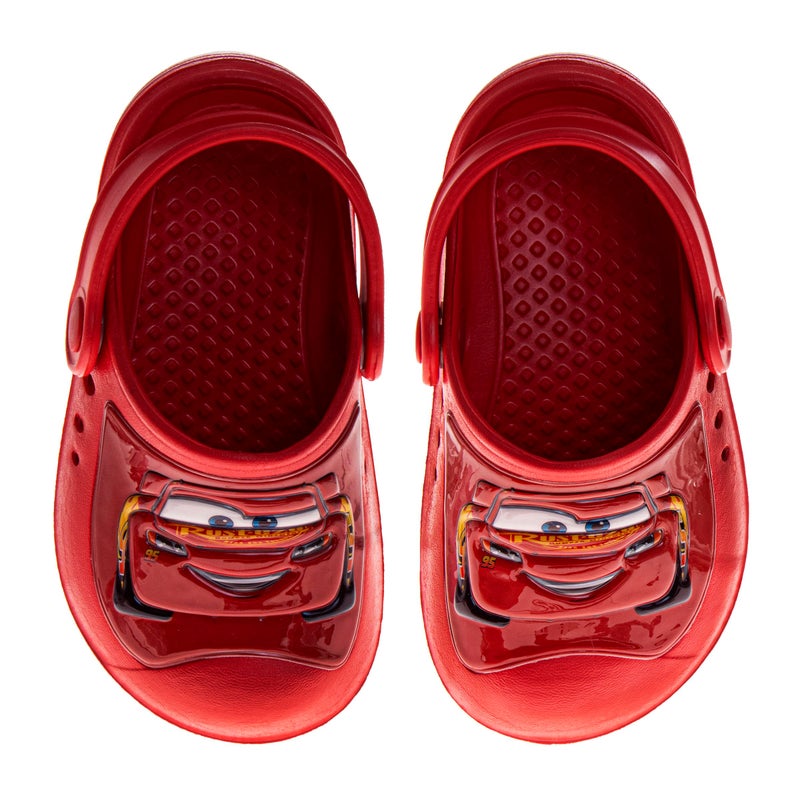 Josmo Kids Cars Clog Sandal Waterproof Slip-On Slides for Boys Lightning McQueen Closed Toe Clogs with Backstrap - Crimson Size 7-8 Toddler - Image 1