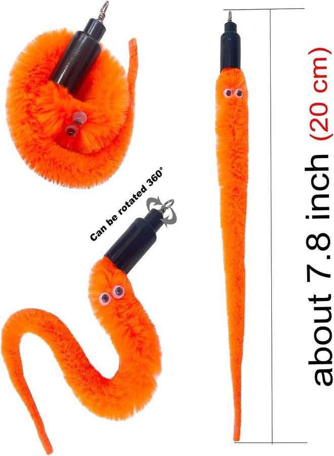 DPWOUM 10PCS Cat Worm Toy, Cat Wand Attachment Fuzzy Worm Toys Refill Interactive Cats Kittens Toys for Indoor - Image 4
