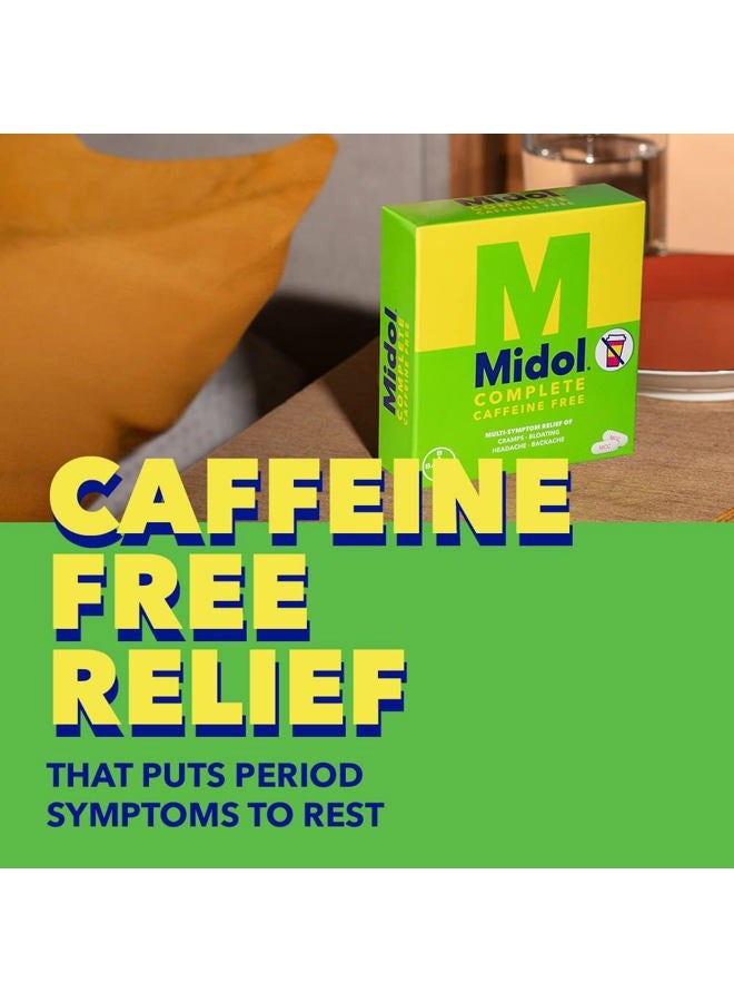 Midol Complete Caffeine Free Caplets 24ct: Midol Complete Caffeine Free Menstrual Pain Relief Caplets with Acetaminophen, Provides Headache Relief and Period Cramps Relief, 24 Count - Image 3