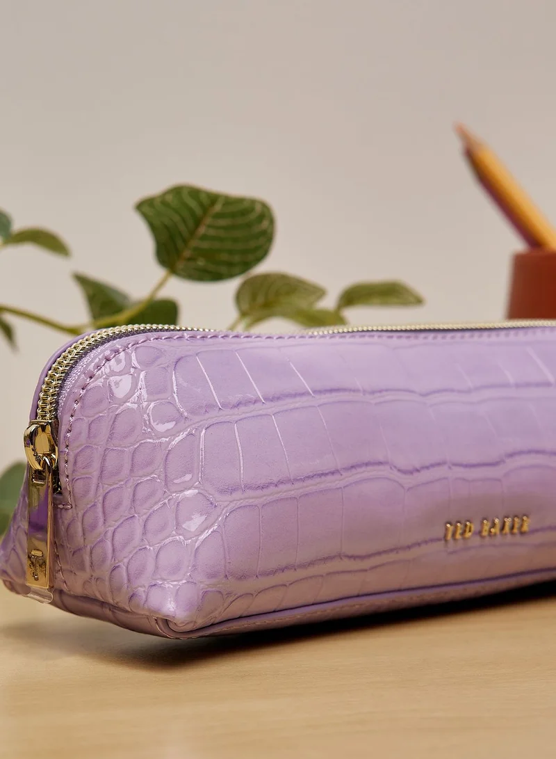 Ted Baker Purple Croc Pencil Case Stylish Design