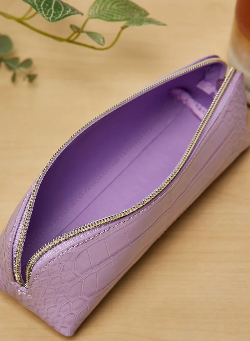 Ted Baker Purple Croc Pencil Case Stylish Design