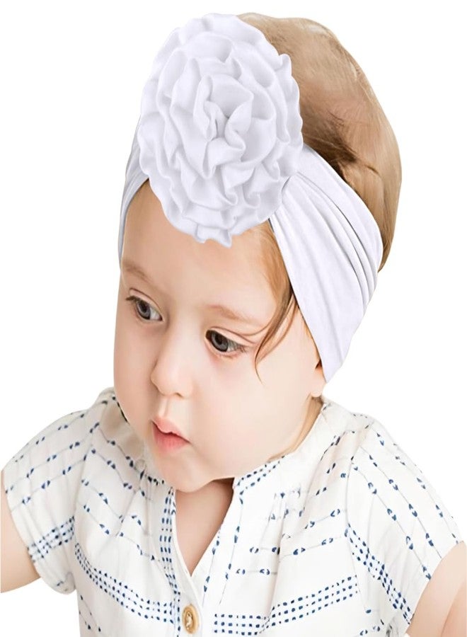 SYGA PACK OF 3 Baby Headbands Soft Nylon Fancy Flower Strechable Hairbands Newborn Infant Toddlers Kids 0-3 Year (Red-White-Yellow) - Image 2