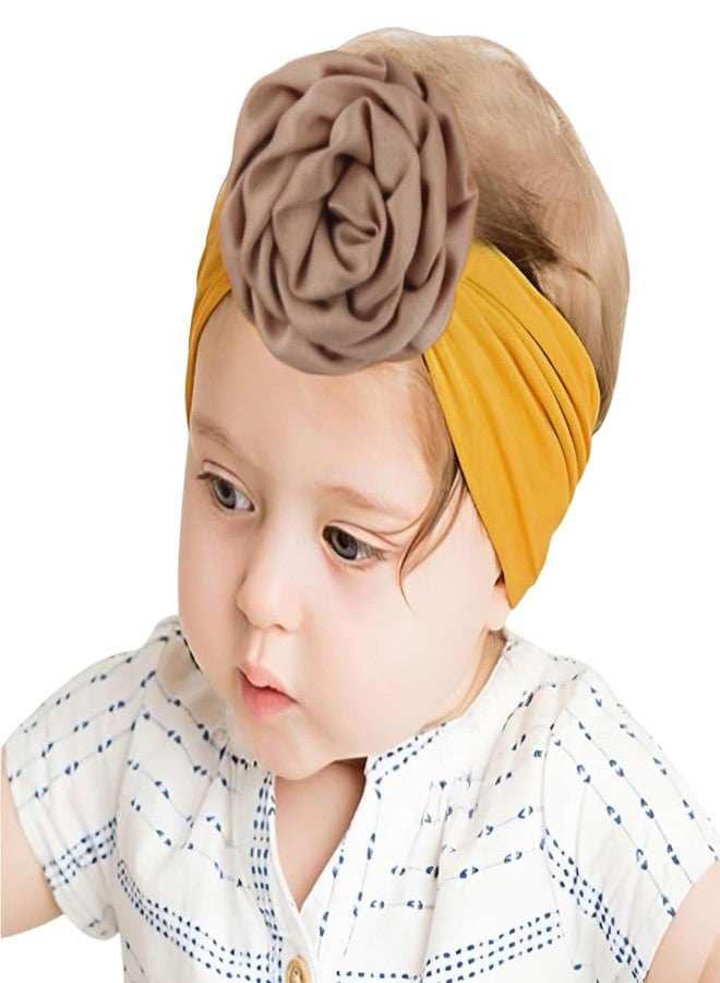 SYGA PACK OF 3 Baby Headbands Soft Nylon Fancy Flower Strechable Hairbands Newborn Infant Toddlers Kids 0-3 Year (Red-White-Yellow) - Image 4