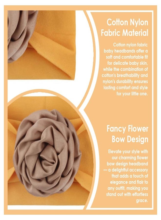 SYGA PACK OF 3 Baby Headbands Soft Nylon Fancy Flower Strechable Hairbands Newborn Infant Toddlers Kids 0-3 Year (Red-White-Yellow) - Image 5