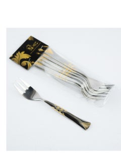 6pcs stainless steel sweet spoons with golden design