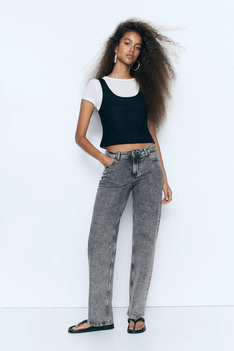H&M  Slim Straight Regular Waist Jeans for Women | Best Price UAE