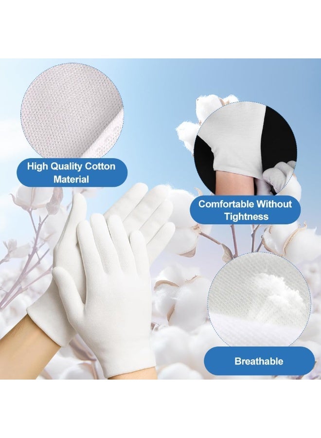 SYOSI White Kids Gloves, Cotton Moisturizing Hand Care, Reusable Night Glove for Dry Skin, Eczema Relief, Overnight Treatment, Soft Breathable Sleeping Gloves for Children, Girls, Boys, One Size (4 Pairs) - Image 5