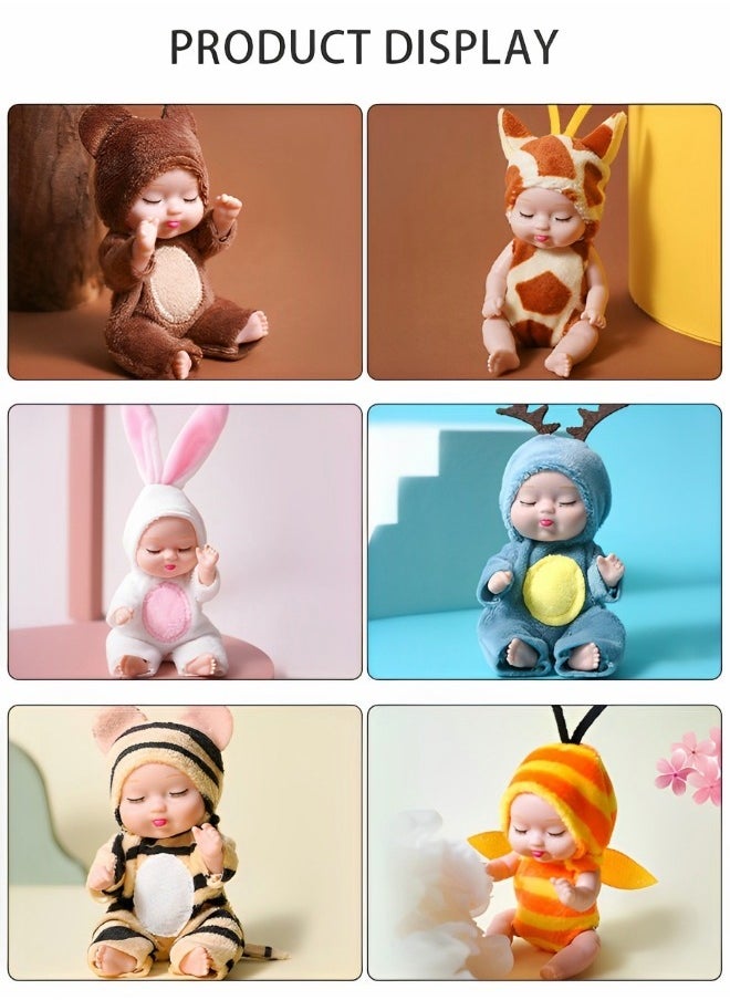 GROIC - 6Pcs Reborn Baby Dolls，Mini Baby Soft Skin Realistic-Newborn Baby Dolls,Sleeping Dolls with Clothes,Pretend toys for Girls - Image 1