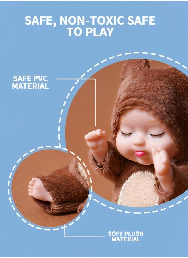 GROIC - 6Pcs Reborn Baby Dolls，Mini Baby Soft Skin Realistic-Newborn Baby Dolls,Sleeping Dolls with Clothes,Pretend toys for Girls - Image 1