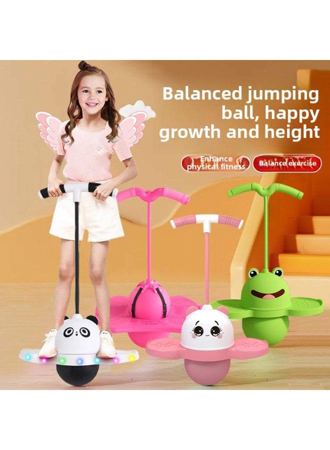 Loquat Luminous Jumping Ball Children's Bouncing Ball Adult Balance Fitness Bouncing Ball Kindergarten Kids Frog Bounce Toy-Color:Upgraded Handle Removable (luminous Frog❤️Green) Load-bearing 290kg Free Ai - Image 2