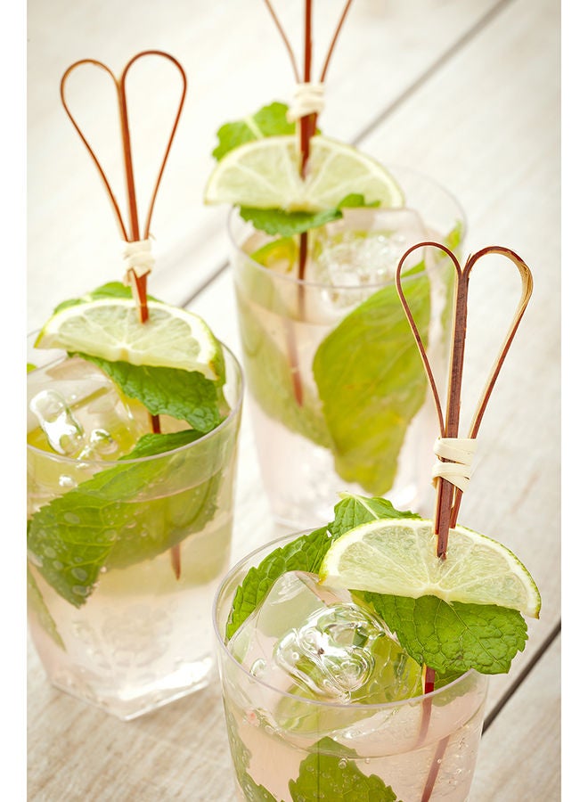 Restaurantware أسياخ زخرفية بطول 4 بوصات، 1000 سيخ زخرفي بتصميم قلب - نقطة حادة، قوية، أسياخ زخرفية من الخيزران الأحمر، للمقبلات أو الزينة - Image 5