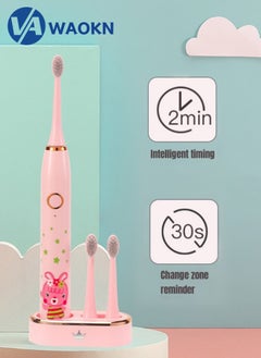 Rechargeable Children's Sonic Electric Toothbrush High-frequency Vibration IPX8 Waterproof Power Toothbrush 5 Modes Adjustable Smart Electric Toothbrush with 5 Detachable Brush Heads and Charging base - pzsku/Z41D7201E495C8BE80E64Z/45/_/1709696727/dadb8162-8388-4573-ab66-e1e69123fd51