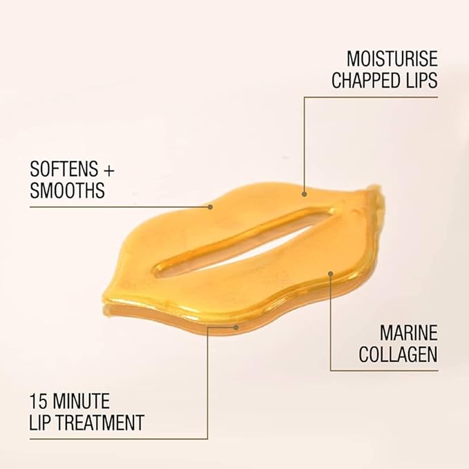 Balance Active Formula Gold Marine Collagen Hydrogel Lip Masks Includes 2 Masks Fuller looking lips Moisturise Smooth Cruelty Free - Image 3