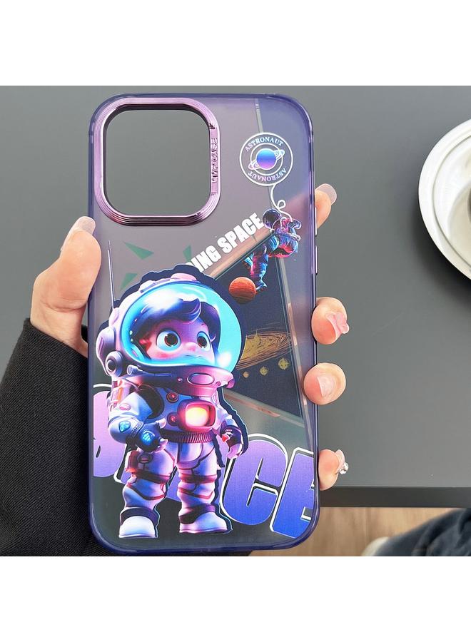 Zaboon Case For iPhone 12 Pro Max Engraved Colorful Astronaut Phone Case - Image 3