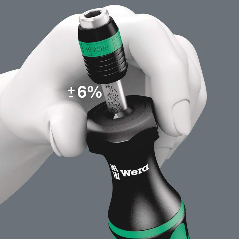WERA Series 7400 Kraftform Adjustable Torque Screwdriver with Rapidaptor Quick-Release Chuck (0.1-3.0 Nm) - Image 2
