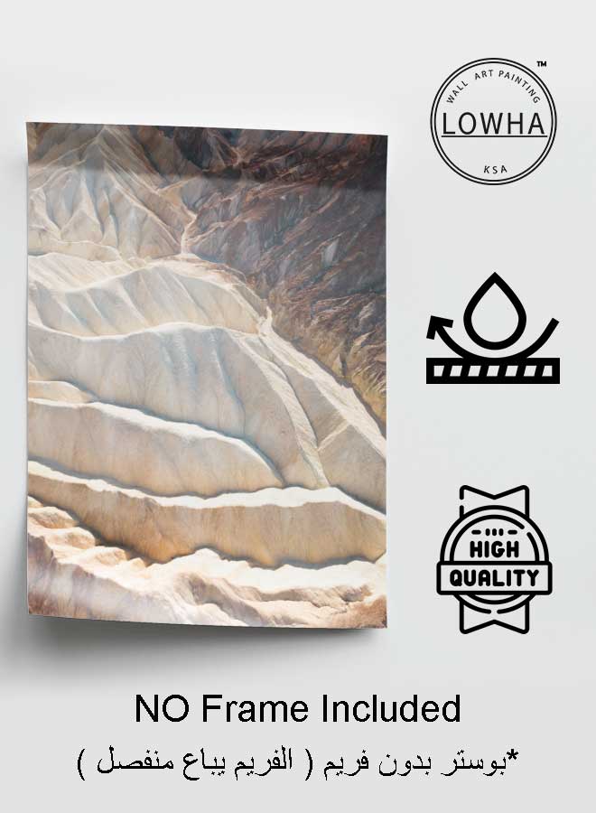 LOWHA Poster Painting Art With Four Separate Pieces Of Double-Sided Stickers Rocky Hills Top View For Home Bedroom Living Room And Office Decor  - Image 3