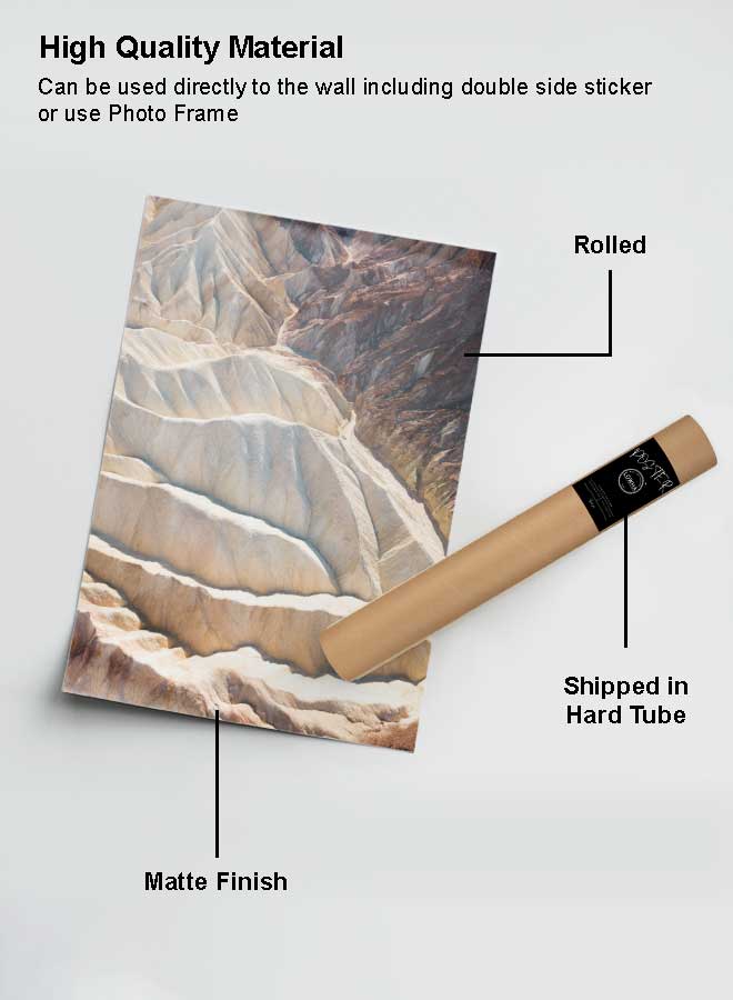LOWHA Poster Painting Art With Four Separate Pieces Of Double-Sided Stickers Rocky Hills Top View For Home Bedroom Living Room And Office Decor  - Image 2