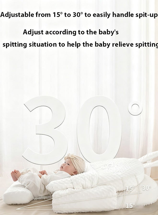 Berma Baby وسادة الرضاعة، وسادة إسفينية للأطفال، وسادة قابلة للتعديل في الارتفاع ووضع الدعم، مع غطاء قابل للغسل، وسادة مريحة ناعمة للأطفال الرضع، وسائد تغذية لنوم الطفل المرتد - Image 2