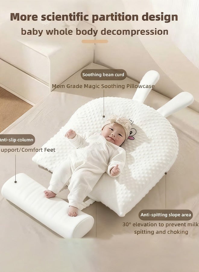 Berma Baby وسادة الرضاعة، وسادة إسفينية للأطفال، وسادة قابلة للتعديل في الارتفاع ووضع الدعم، مع غطاء قابل للغسل، وسادة مريحة ناعمة للأطفال الرضع، وسائد تغذية لنوم الطفل المرتد - Image 3