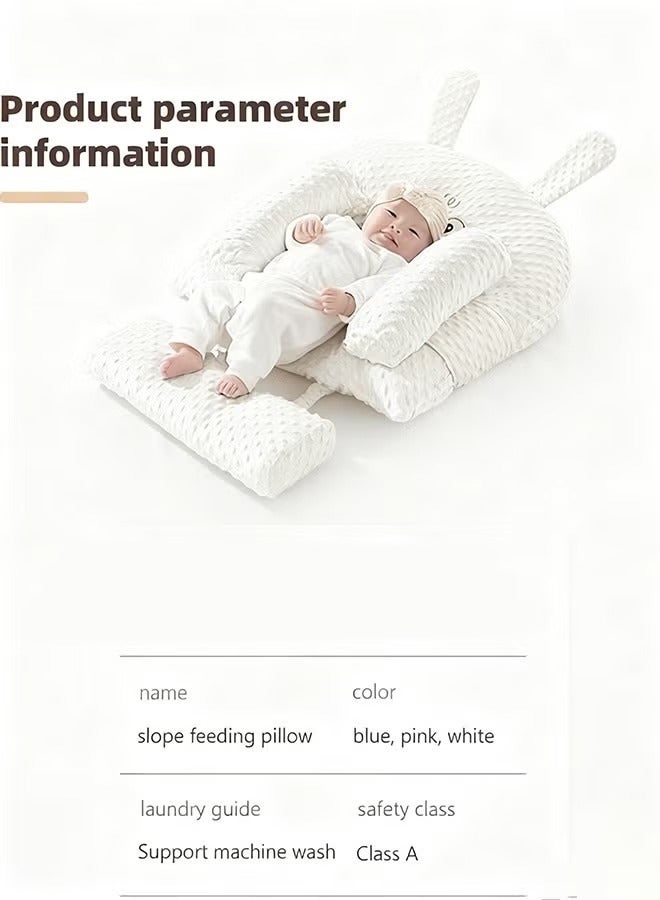 Berma Baby وسادة الرضاعة، وسادة إسفينية للأطفال، وسادة قابلة للتعديل في الارتفاع ووضع الدعم، مع غطاء قابل للغسل، وسادة مريحة ناعمة للأطفال الرضع، وسائد تغذية لنوم الطفل المرتد - Image 4