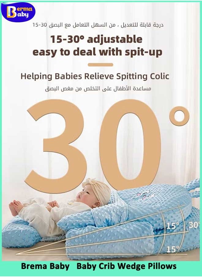 Berma Baby Nursing Pillow,  Baby Wedge Pillow, Adjustable Height and Support Position Pillow, with Washable Cover, Soft Comfort Pillow for Infants, Feeding Pillows for Reflux Baby Sleep  - Image 2