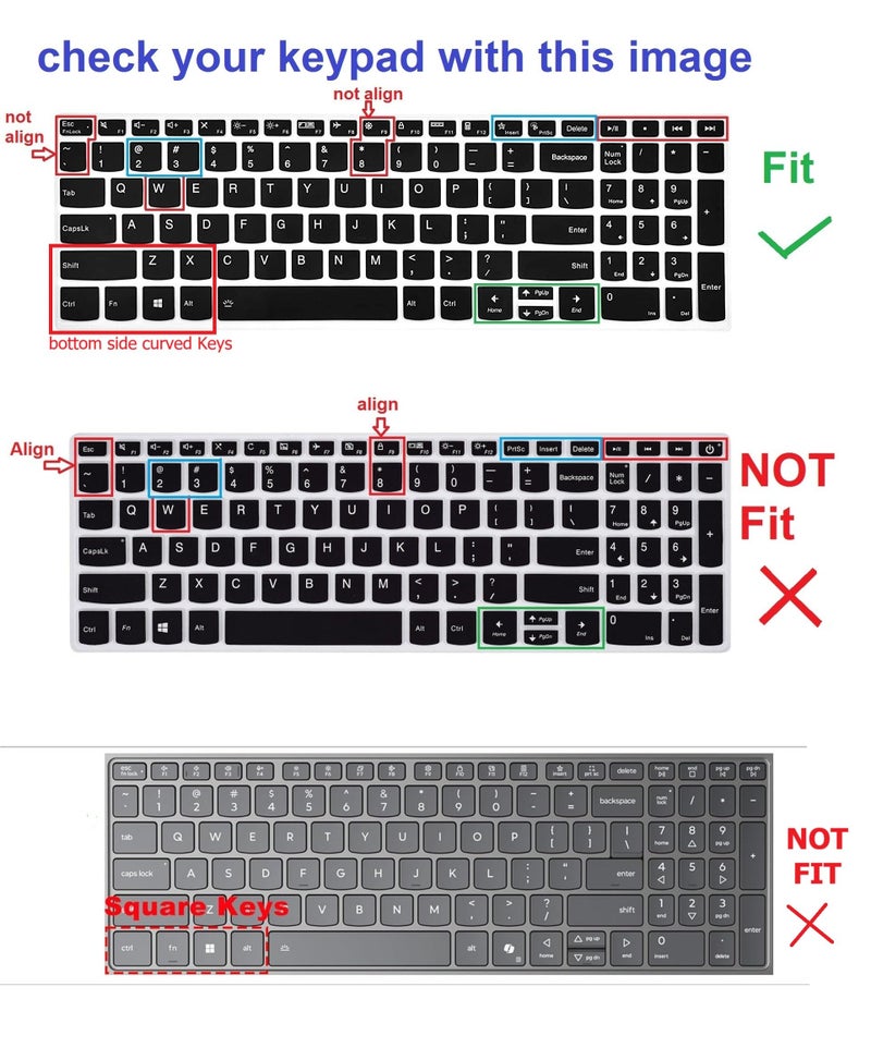 RAYA Silicone Keyboard Skin Cover for Lenovo ideapad Slim3 & Slim5 15.6 inch Laptops | ThinkBook 15 and Lenovo V15 Laptop Keyboard Cover (Multicolour) - Image 2