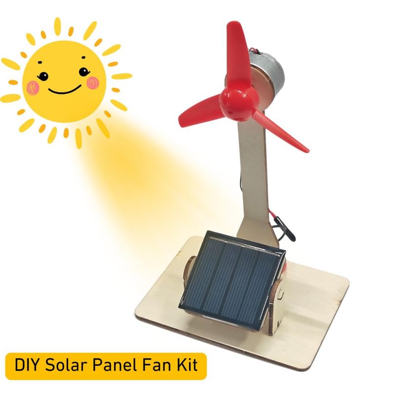 ESPtronics Readymade Mini Solar Panel DC Motor Toy Fan Science Project kit Working Model Easy Assembly Solar Powered for School Students and Kids - Image 4