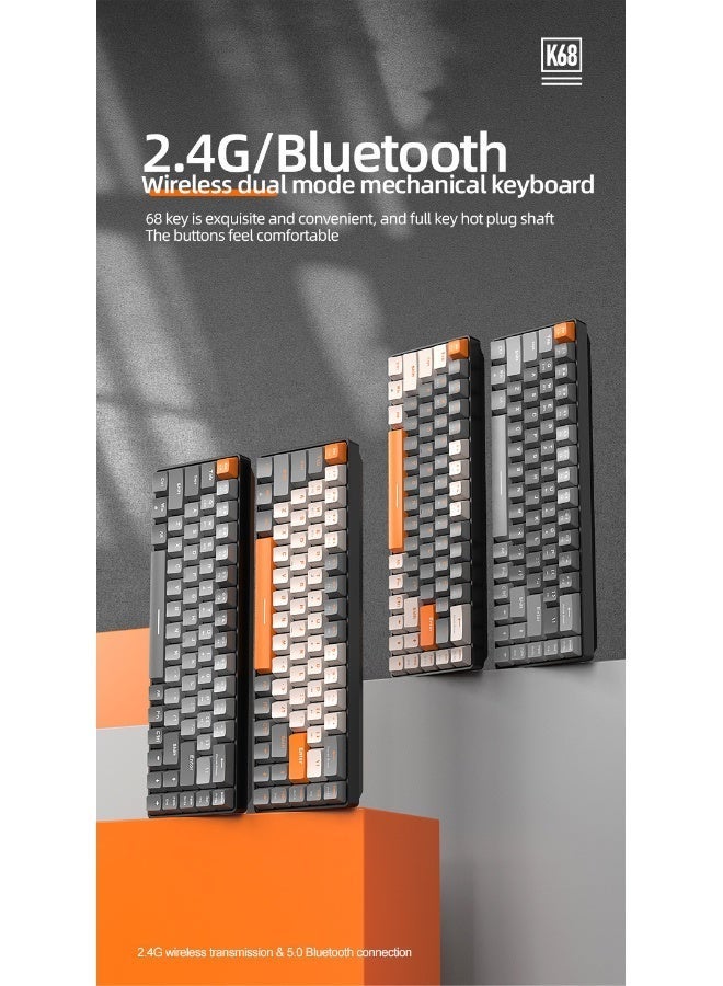 Free wolf Freewolf K68 Bluetooth Wireless Dual-Mode Mechanical Keyboard - Image 1
