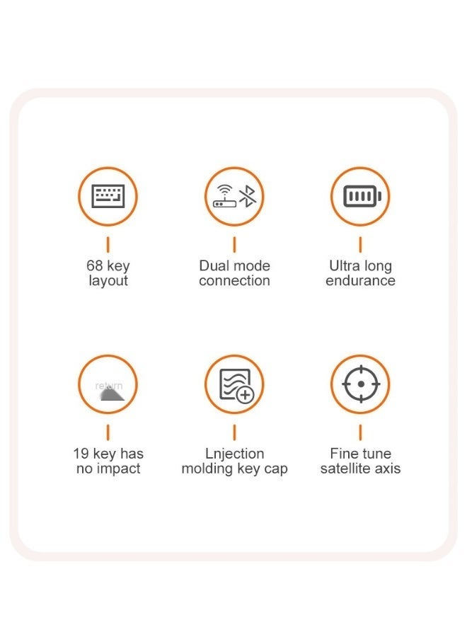 Free wolf Freewolf K68 Bluetooth Wireless Dual-Mode Mechanical Keyboard - Image 2