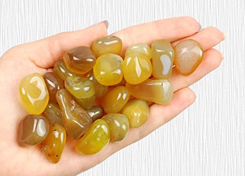 TOI SHOP Yellow Agate TumblePebbles Stone for Reiki Crystal Vastu Fang Shui Aura Home Decor Office Decor Gifting Good Luck showpiece etc Yellow Onyx 400 gm - Image 4