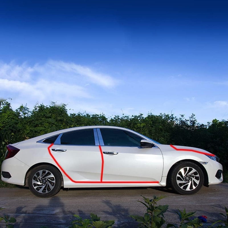 Zikra Car Door Edge Guards, Universal U Shape Custom Chrome Plated DIY Moulding Trim Strip Line for Sedan Car Pickup Air Vent Door Edge Decoration (Silver) - Image 2