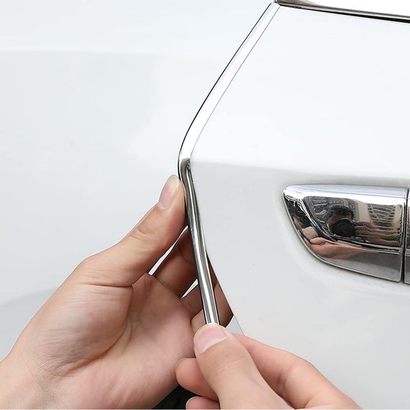 Zikra Car Door Edge Guards, Universal U Shape Custom Chrome Plated DIY Moulding Trim Strip Line for Sedan Car Pickup Air Vent Door Edge Decoration (Silver) - Image 4