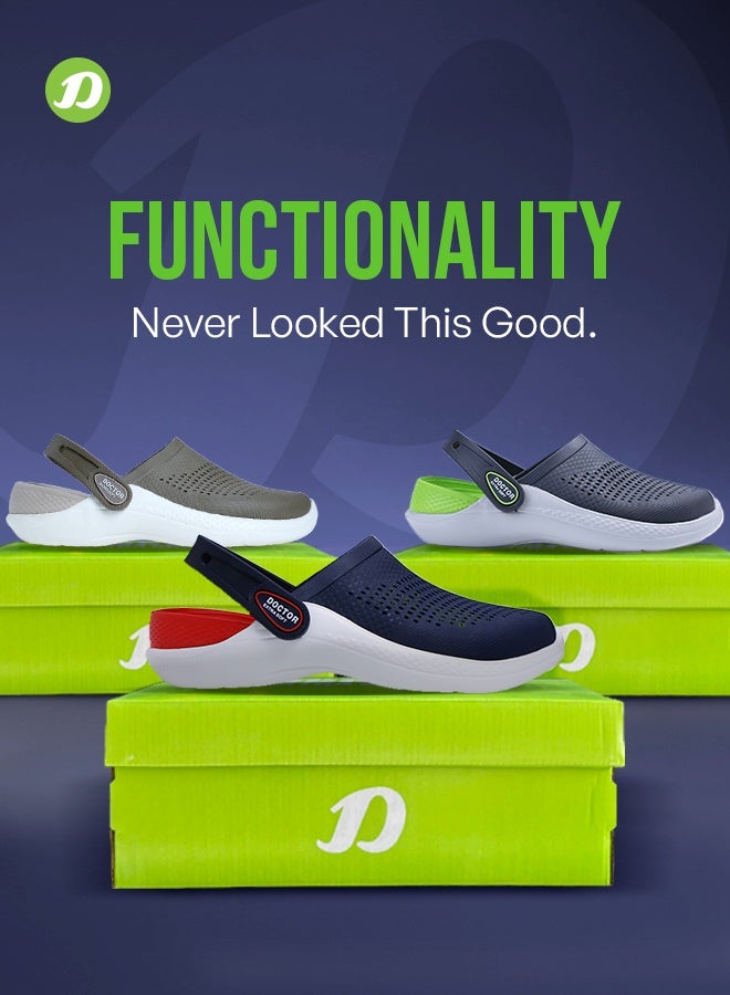 DOCTOR EXTRA SOFT Men's Classic Casual Sports Clogs/Sandals with Adjustable Back Strap | Lightweight, Comfortable, Stylish, Anti-Skid, Waterproof Everyday Mules for Men & Boys - D-513 - Image 5