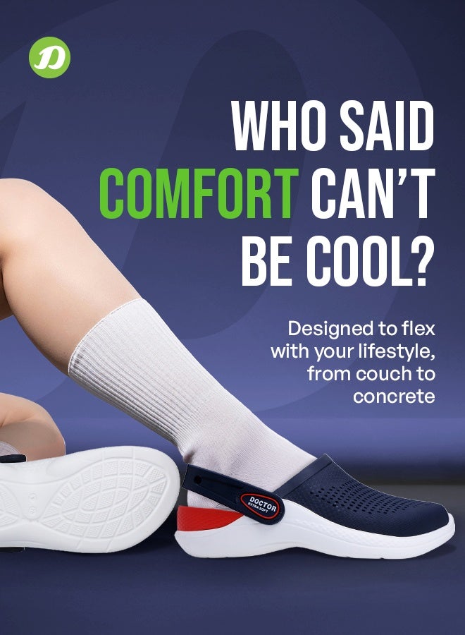 DOCTOR EXTRA SOFT Men's Classic Casual Sports Clogs/Sandals with Adjustable Back Strap | Lightweight, Comfortable, Stylish, Anti-Skid, Waterproof Everyday Mules for Men & Boys - D-513 - Image 2