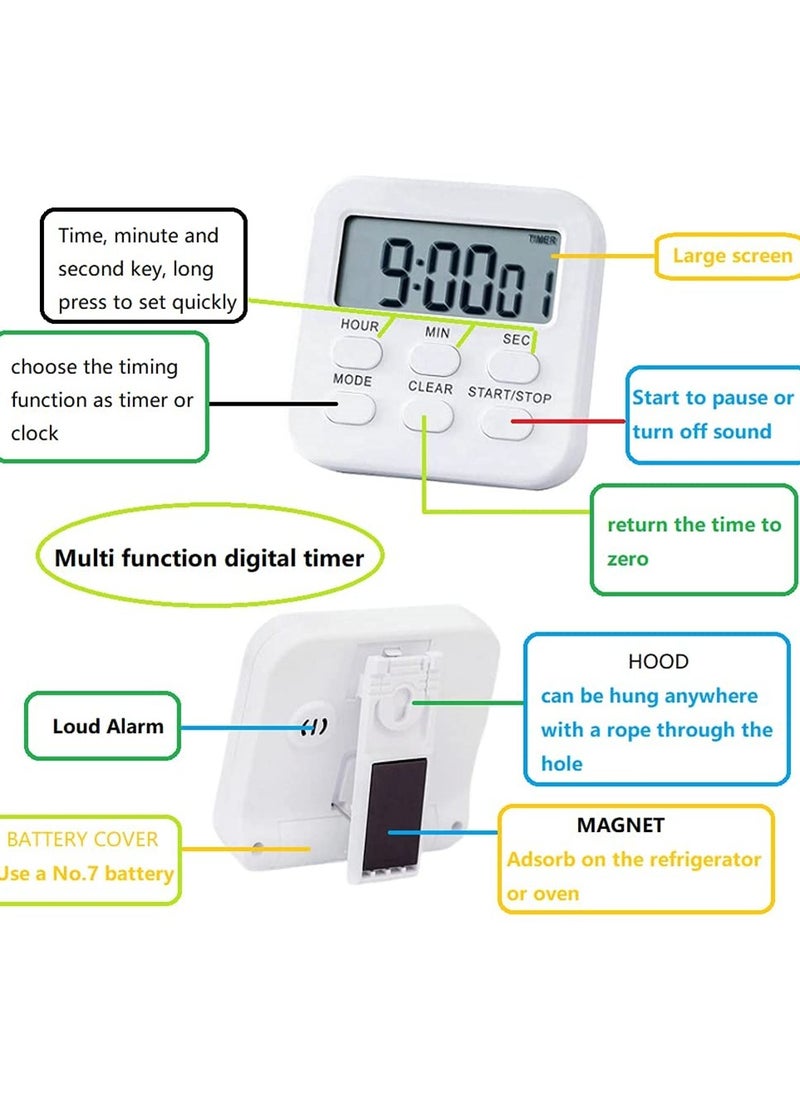 Excefore Kitchen Timer Cooking, Digital Kitchen Timer, Magnetic Digital Timer Classroom Timer, for Kids, Sports Teachers, Cooking Baking Sports Games Office  - Image 2