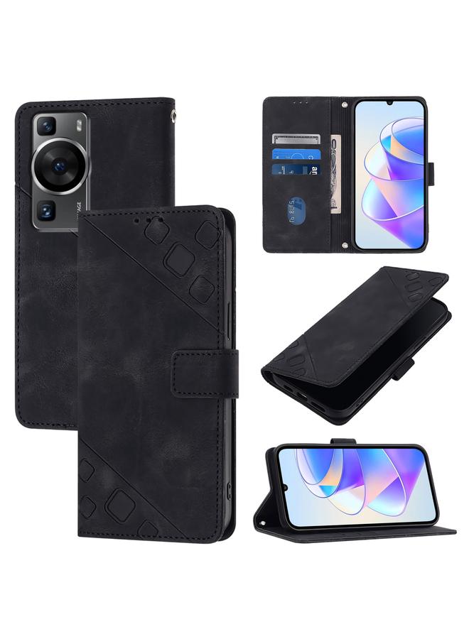 Zaboon Case For Huawei P60 / P60 Pro Skin Feel Embossed Leather Phone Case - Image 1