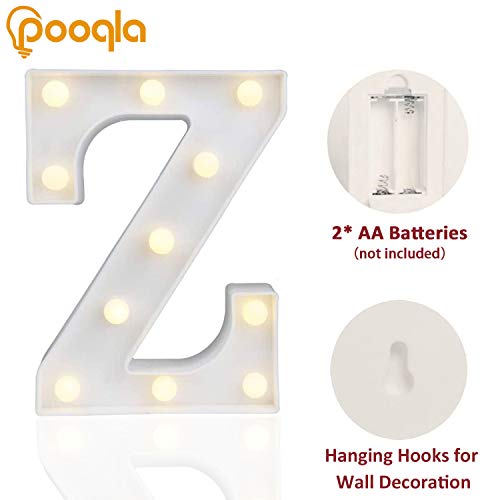 Pooqla LED Marquee Letter Lights Sign, Light Up Alphabet Letter for Home Party Wedding Decoration Z - Image 2