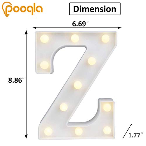 Pooqla LED Marquee Letter Lights Sign, Light Up Alphabet Letter for Home Party Wedding Decoration Z - Image 3