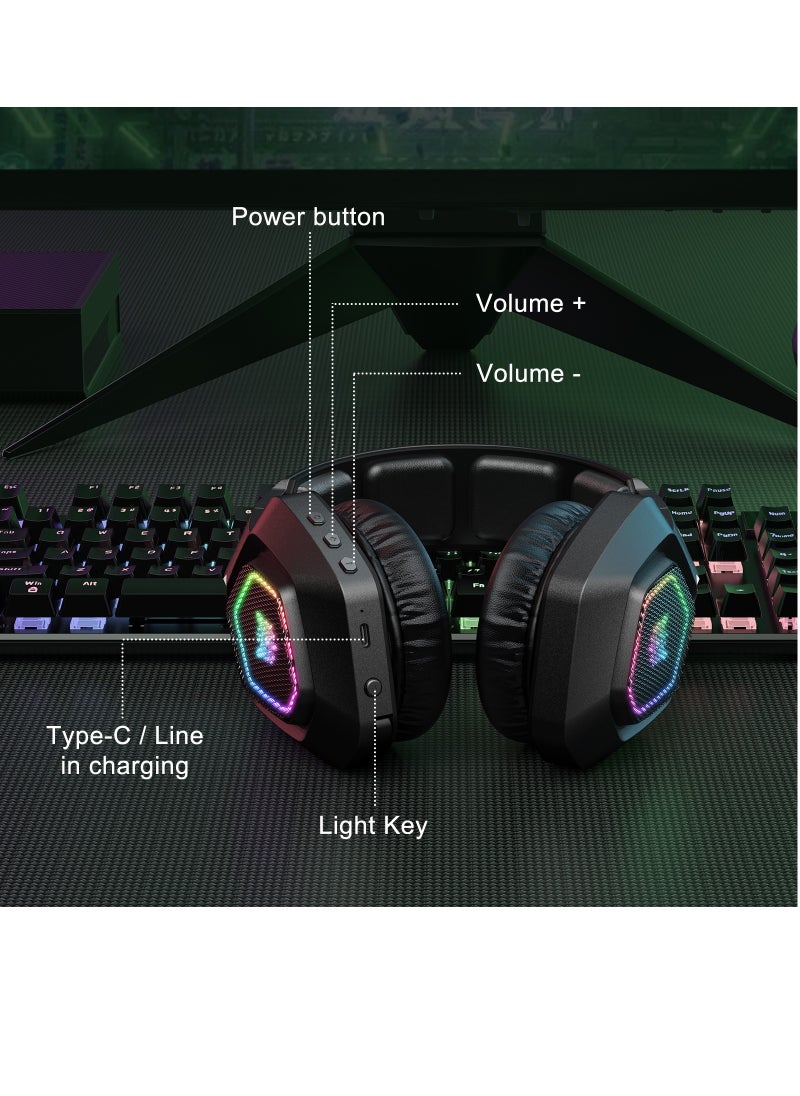 onikuma - B100 LED Lights Wireless Gaming Headset With Microphone - Image 1