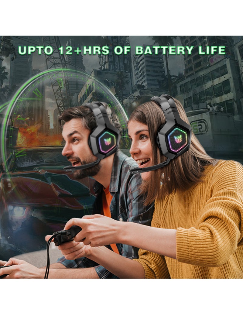 onikuma - B100 LED Lights Wireless Gaming Headset With Microphone - Image 1