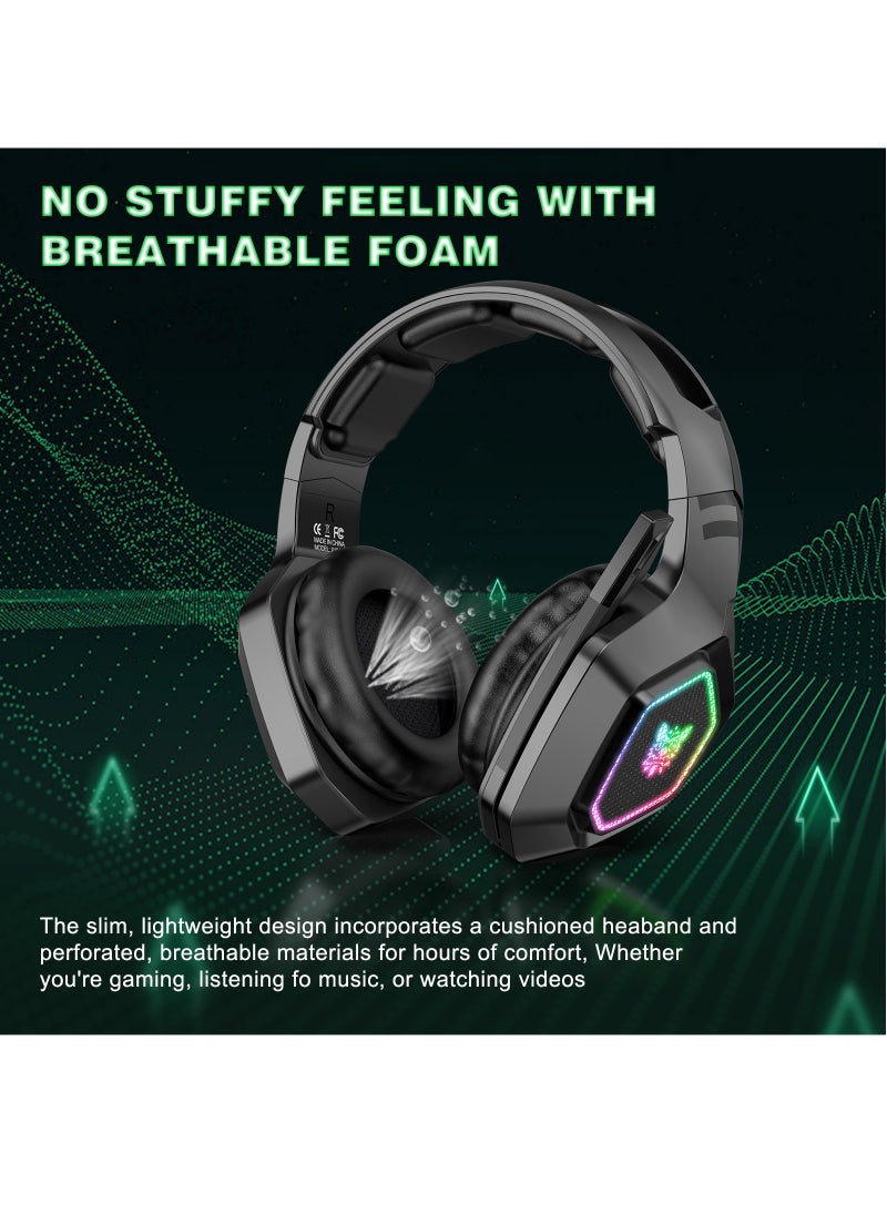 onikuma - B100 LED Lights Wireless Gaming Headset With Microphone - Image 1
